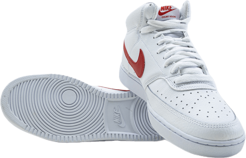 nike court vision mid white red