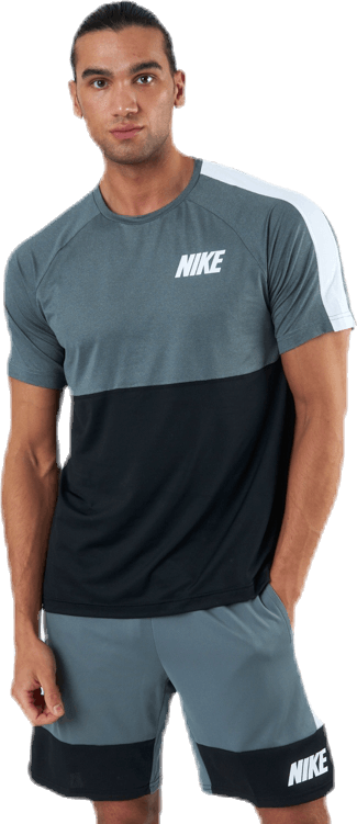 Dri-FIT Hyper SS Top Black/Grey, Male, Kleding, T-shirt, Training, Grijs, S