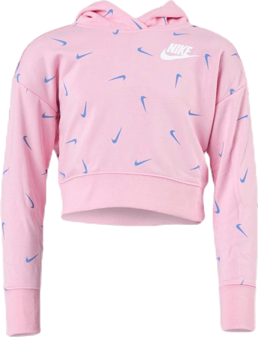 Swooshfetti Crop Hoodie Junior Pink/Blue