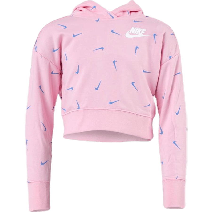 Swooshfetti Crop Hoodie Junior Pink/Blue