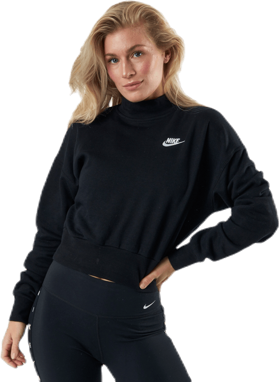 Nsw Essntl flc Mock White/Black, Female, Apparels, Shirts, Black, XL