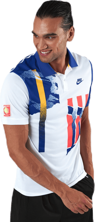 Court Advantage Polo Blue/White/Red, Male, Kläder, T-shirt, Tennis, Flerfärgad, M