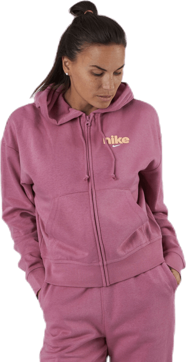 Nsw Hoodie Fz Flc Bb Vrsty Pink, Female, Apparels, Shirts, Pink, S