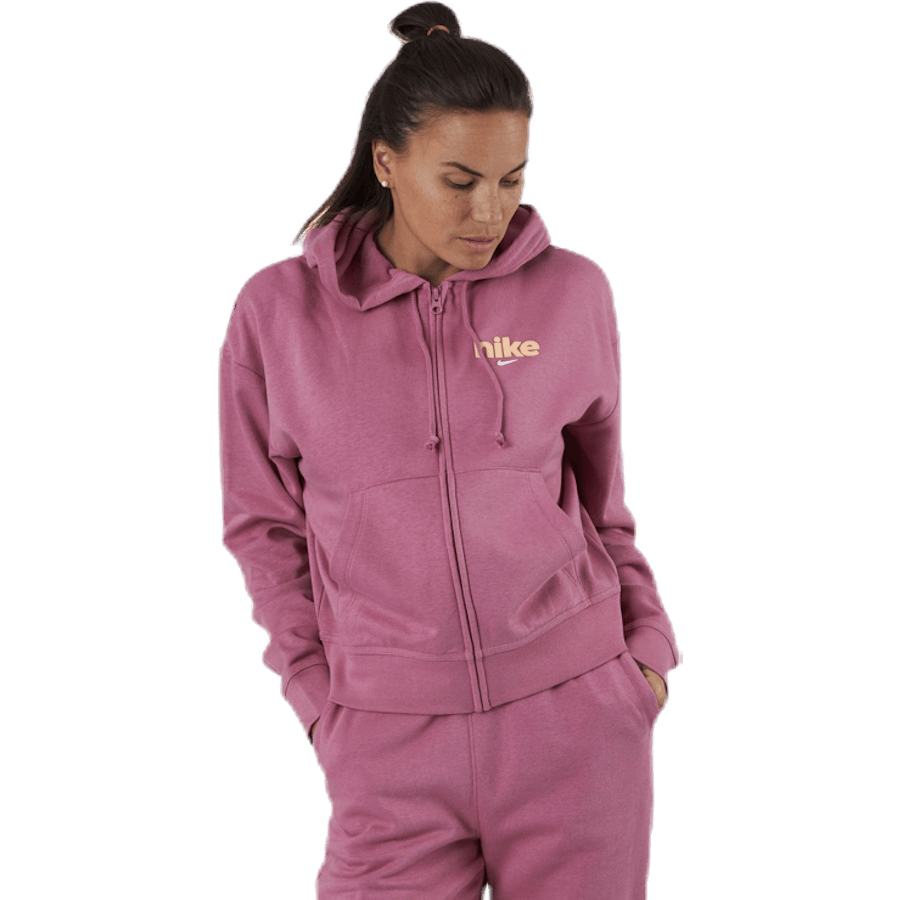 Nsw Hoodie Fz Flc Bb Vrsty Pink