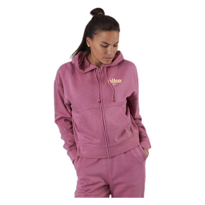 Nsw Hoodie Fz Flc Bb Vrsty Pink, Female, Apparels, Shirts, Pink, S