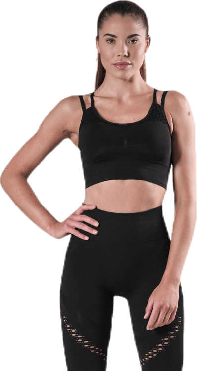 Fitness Seamless Mesh Bra Black