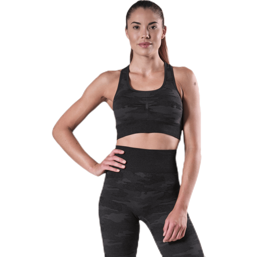 Fitness Seamless Racerback Bra Patterned/Black