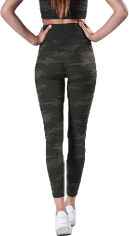 Fitness Seamless Tights 7/8 Patterned/Green, Female, Apparels, Leggings, Workout, Patterned/Green, M