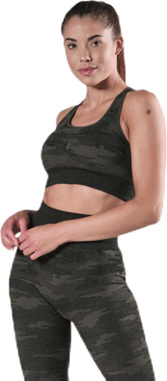 Fitness Seamless Racerback Bra Patterned/Green