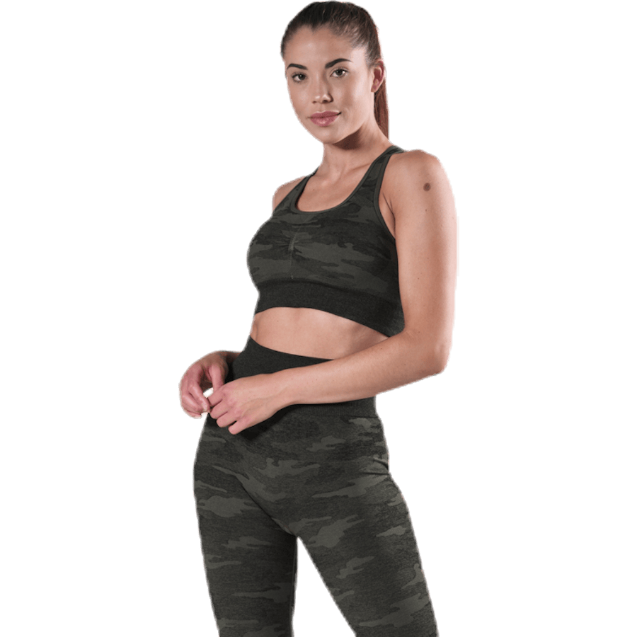 Fitness Seamless Racerback Bra Patterned/Green