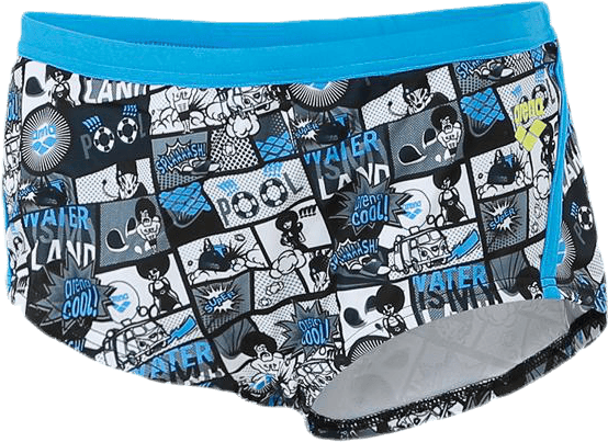 Comics Lowwaist Short Blue/Grey, Male, Apparels, Swimwear, Swimming, Blue/Grey, 7