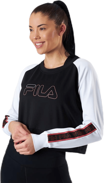 Ahuva Cropped Longsleeve Shirt Pink/Black, Female, Apparels, Shirts, Pink/Black, M