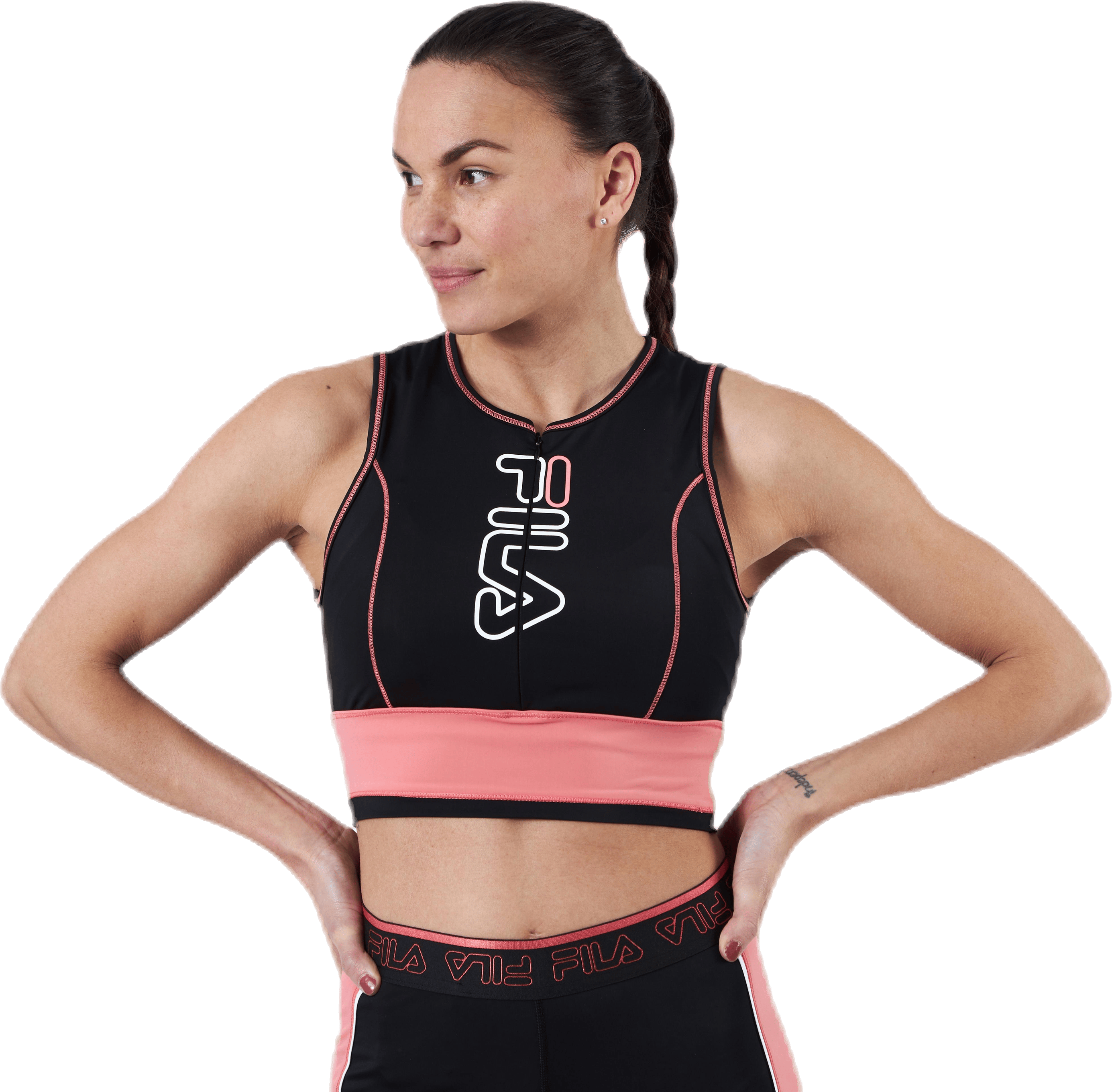 Airi Cropped Top Pink/Black