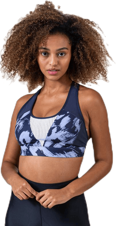 Les Mills Hero Racer Bra Blue/White, Female, Apparels, Sports Bras, Running, Multi color, XS