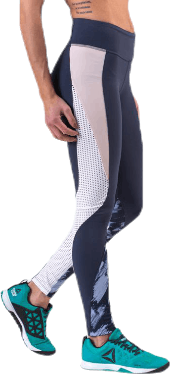 LM Lux Tight 2.0 Blue/Beige, Female, Odzież, Leggings, Trening, Niebieski/Beżowy, L
