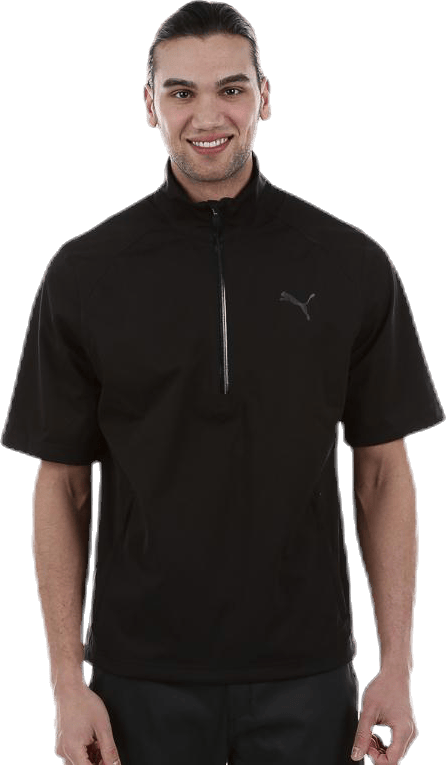 Short Sleeve Rain Popover Black, Male, Apparels, T-shirt, Golf, Black, S