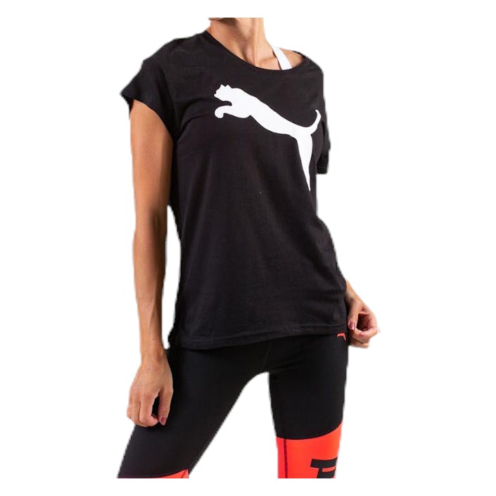 Active Logo Tee Black, Female, Odevy, Tričko, Posilovať, Čierna, XS