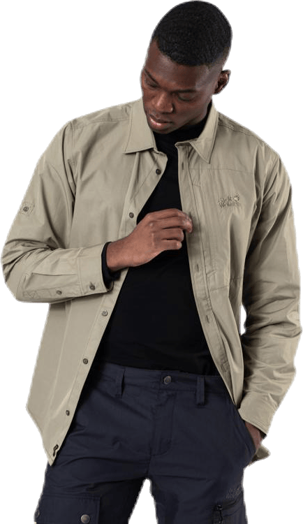 Lakeside Roll-Up Shirt Beige, Male, Klær, Skjorter, Beige, XXL