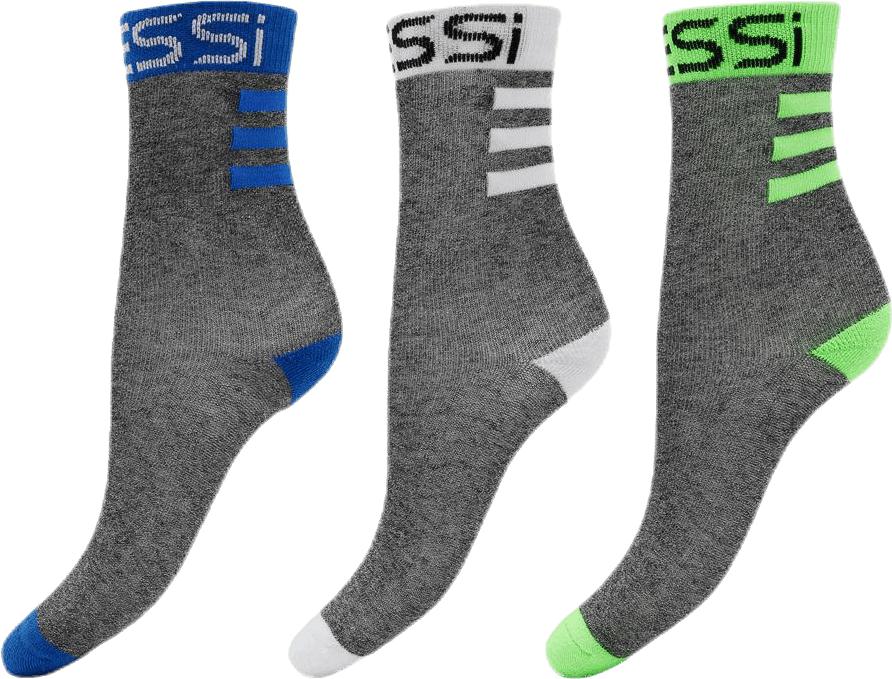 3-Pack Messi 3 Stripe Kids Grey