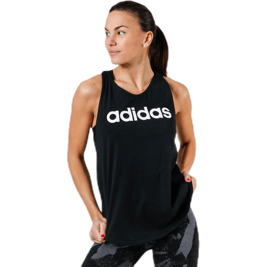 Linear Loose Tank White/Black