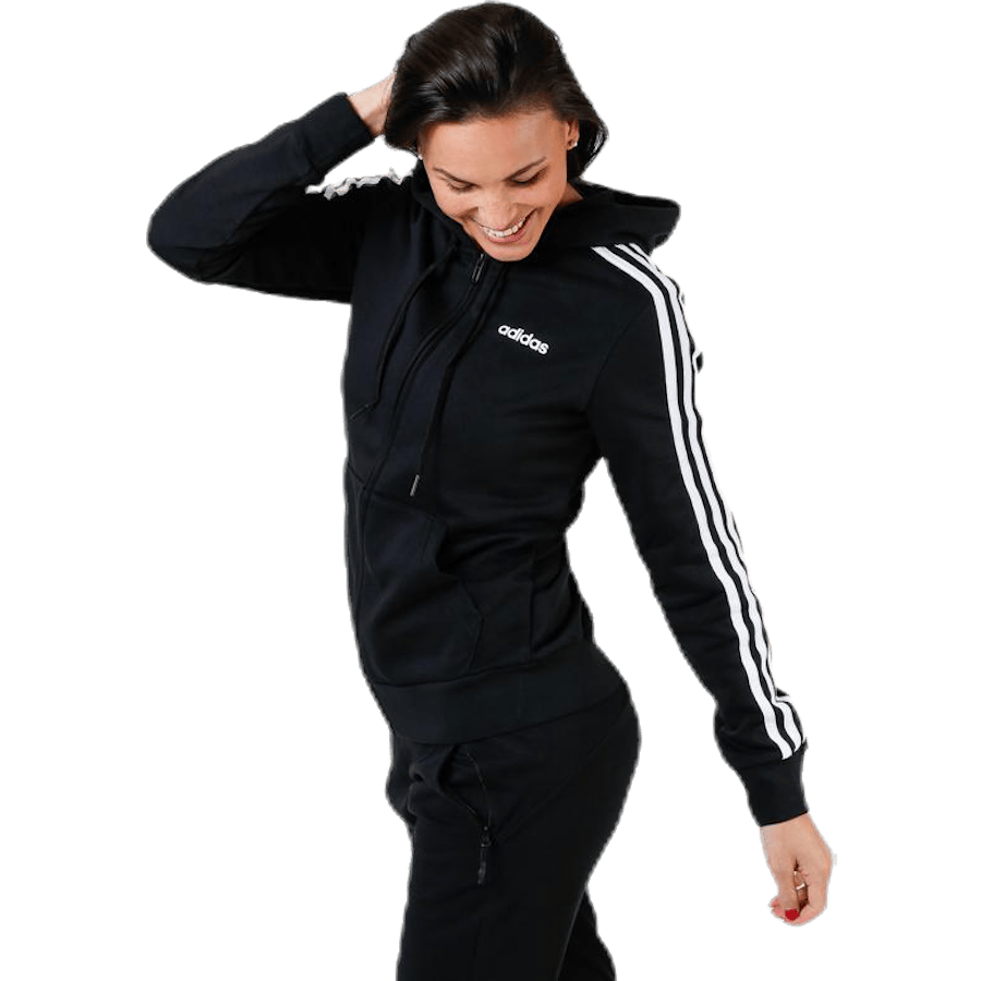 Essentials 3S Full Zip Hoodie Black / White - Bild 3