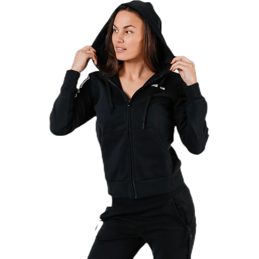 Essentials 3S Full Zip Hoodie Black / White - Bild 5