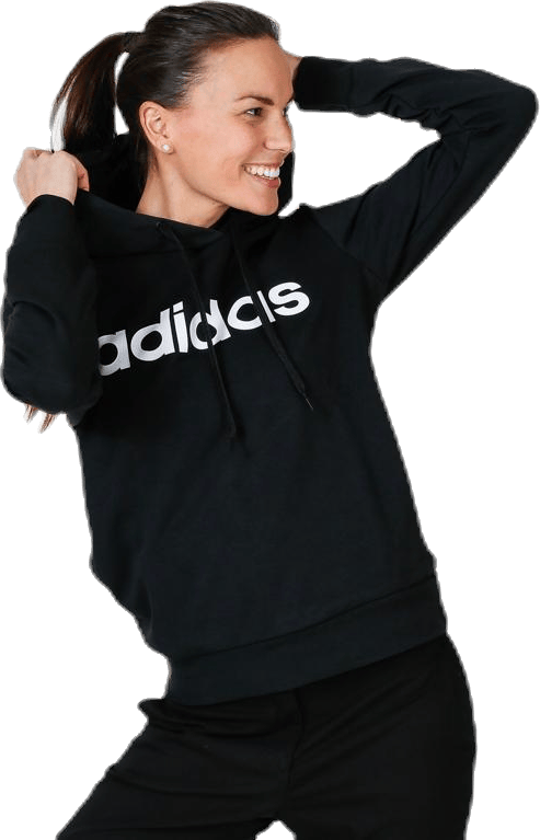 Essentials Linear Over Head Hoodie Black / White