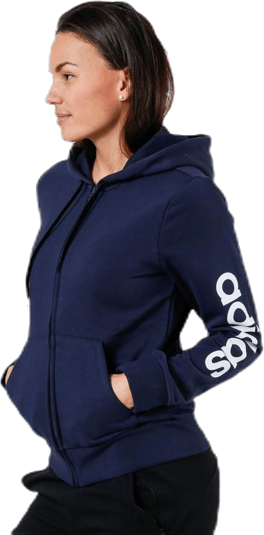 Essentials Linear Full Zip Hoodie Legend Ink / White