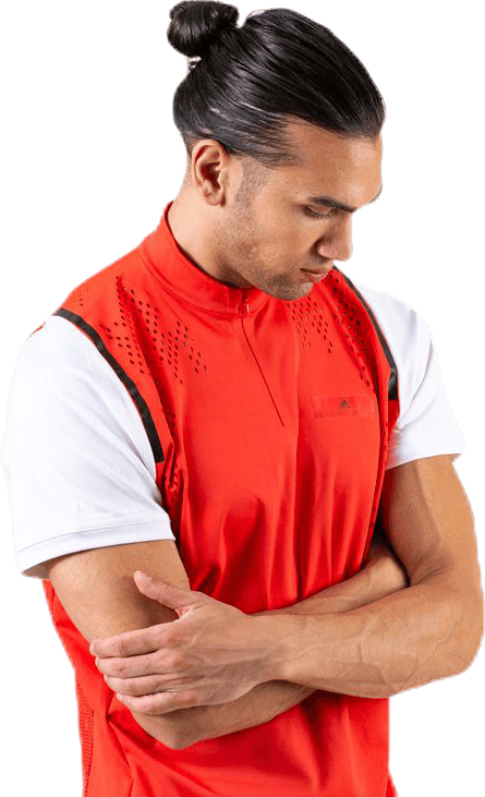 ASMC Zipper Tee White/Red, Male, Ropa, Camiseta de manga corta, Tenis, Rojo, S