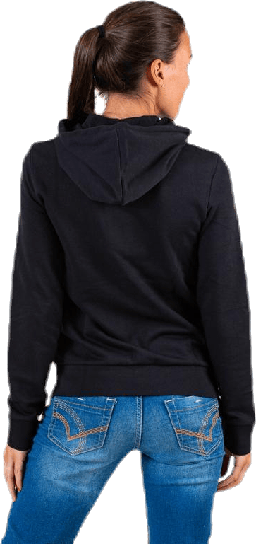 Essentials Solid Full Zip Hoodie Black / White - Bild 2