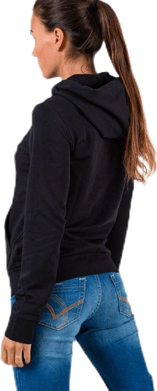 Essentials Solid Full Zip Hoodie Black / White - Bild 3