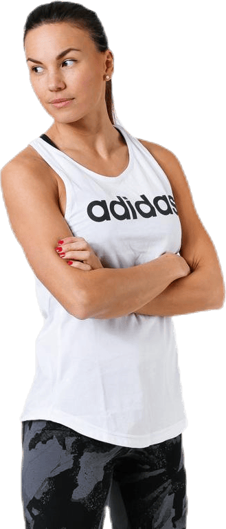 Linear Loose Tank White/Black