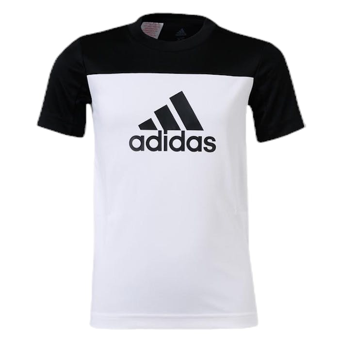 Training EQ Tee Youth White/Black, Unisex, Odzież, Podkoszulek, Trening, Wielokolorowy, 158