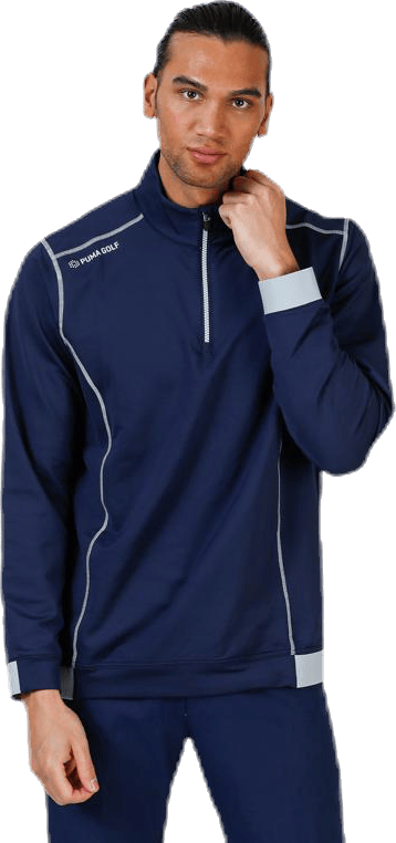 Powerwarm 1/4 Zip Blue, Male, Apparels, Shirts, Golf, Blue, L
