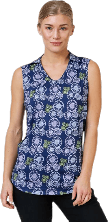Blossom Sleeveless Polo Blue/Patterned - Bild 2