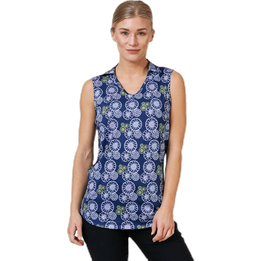 Blossom Sleeveless Polo Blue/Patterned - Bild 2