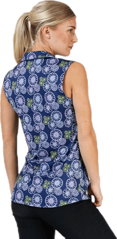 Blossom Sleeveless Polo Blue/Patterned - Bild 3