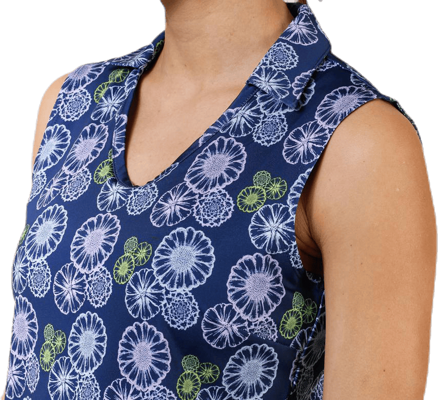 Blossom Sleeveless Polo Blue/Patterned - Bild 4