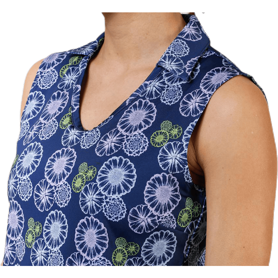 Blossom Sleeveless Polo Blue/Patterned - Bild 4