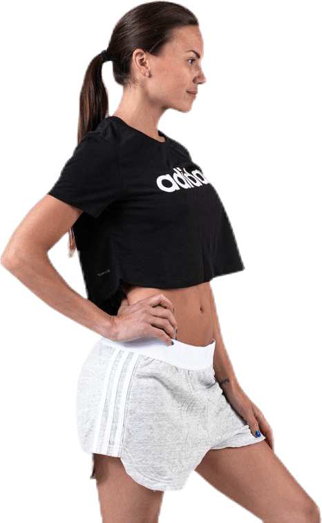 D2M Crop Tee White/Black