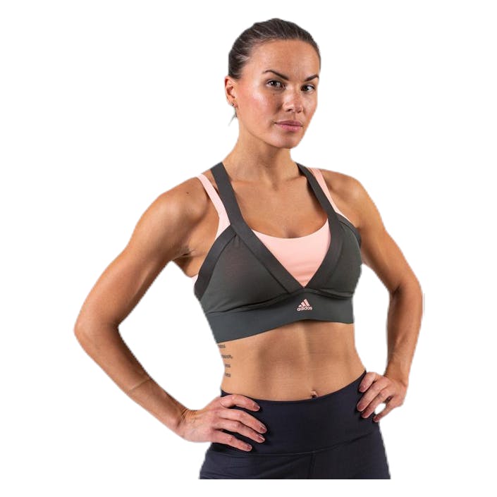 All Me Layered Bra Green, Female, Apparels, Sports Bras, Running, Blue, L