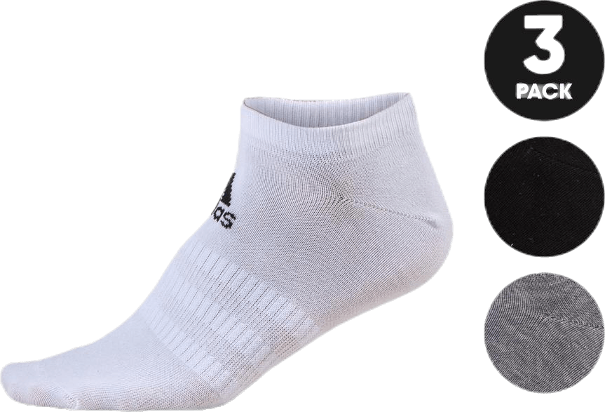 Light Low 3Pp Medium Grey Heather / White / Black, Unisex, Apparels, Socks, Running, Grey, 46/48