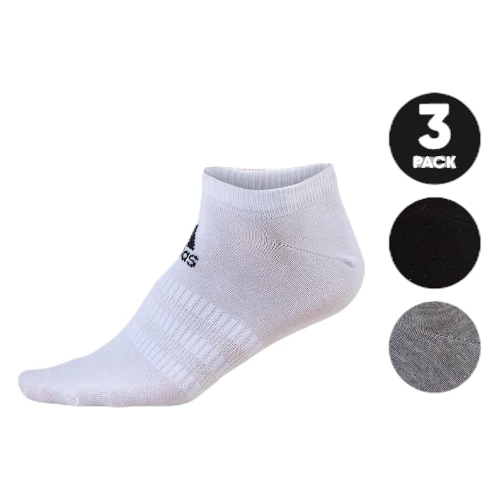 Light Low 3Pp Medium Grey Heather / White / Black, Unisex, Apparels, Socks, Running, Grey, 46/48