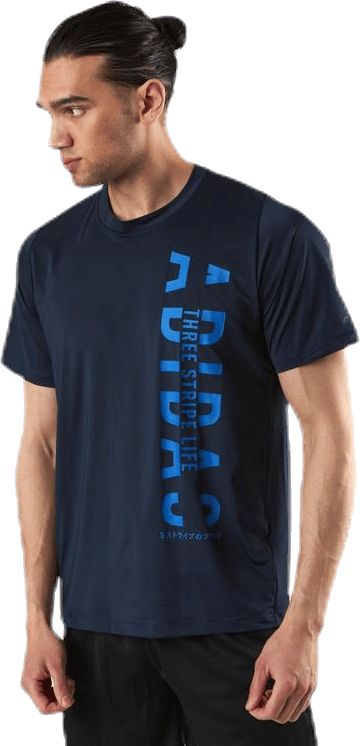FL Hyper Tee Blue/Grey, Male, Apparels, T-shirt, Workout, Black, S