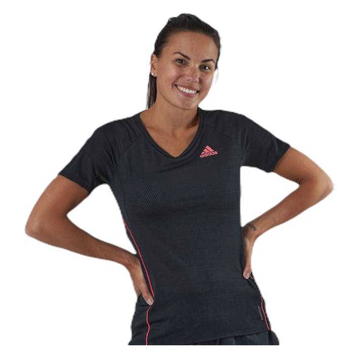 Adi Runner Tee Black, Female, Vêtements, T-shirt, Courses, Noir, L