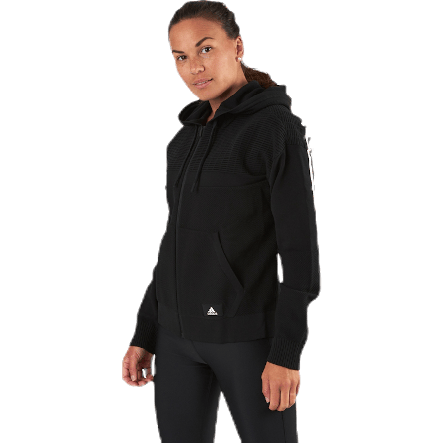 Knit V Hoodie Black - Bild 4