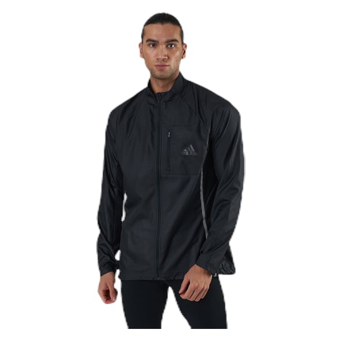 Adi Runner Jacket Black, Male, Aparelhos, Camisas, Corrida, Preto, S