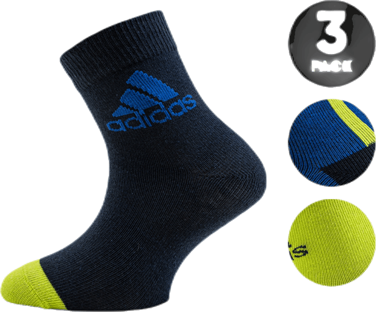 3-Pack Ankle Socks Blue/Green