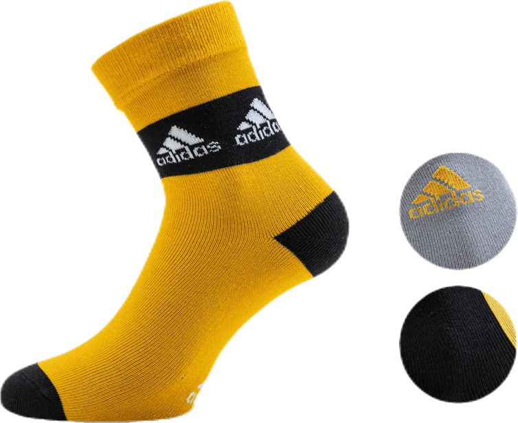 3-Pack Crew Socks Black/Grey/Yellow, Unisex, Apparels, Socks, Yellow, 25-27