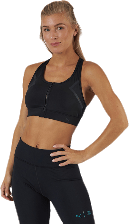 High Impact Front Zip Bra Black, Female, Ropa, Sujetador deportivo, Fitness, Negro, XS
